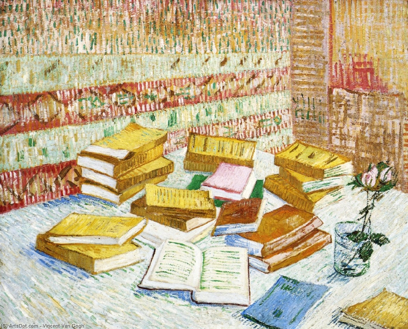Still Life With Books, Romans Parisiens'''' — Vincent Willem Van Gogh