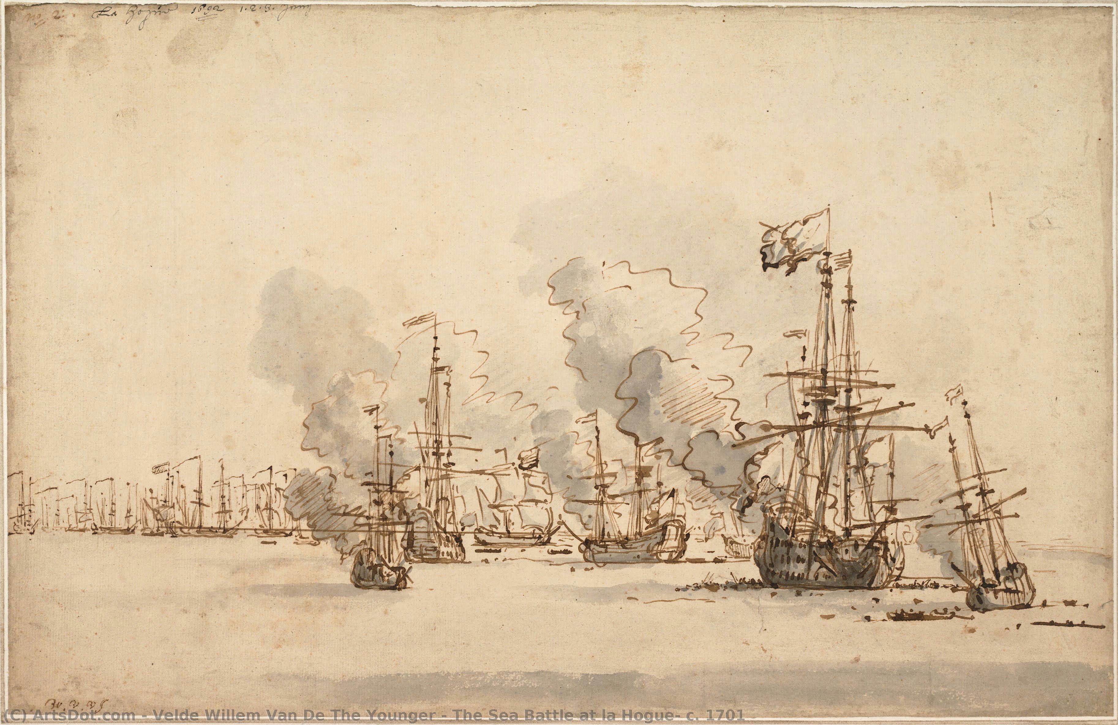 The Sea Battle At La Hogue, C. 1701 — Willem Van De Velde The Younger