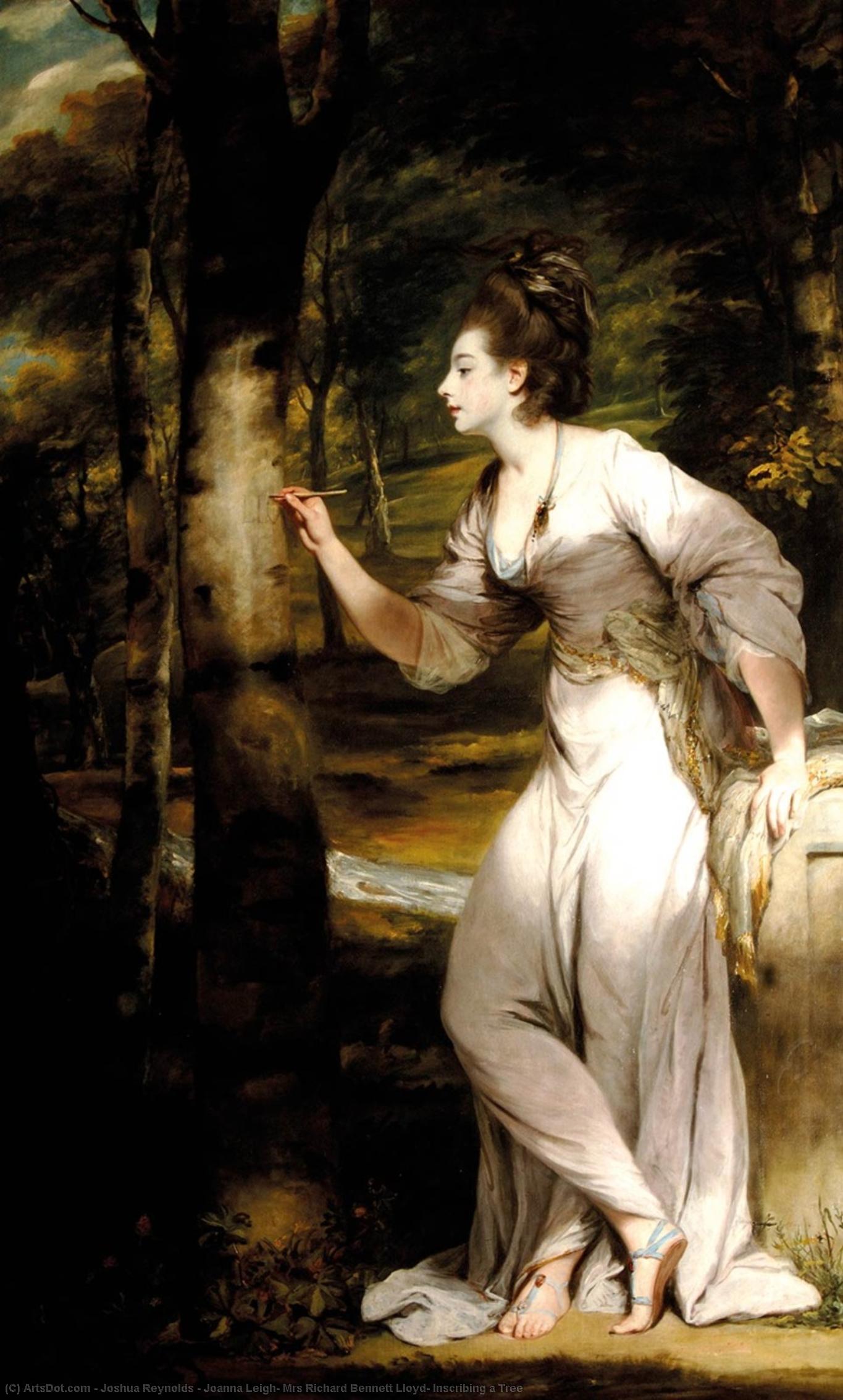 Joanna Leigh, Mrs Richard Bennett Lloyd, Inscribing A Tree — Sir Joshua Reynolds