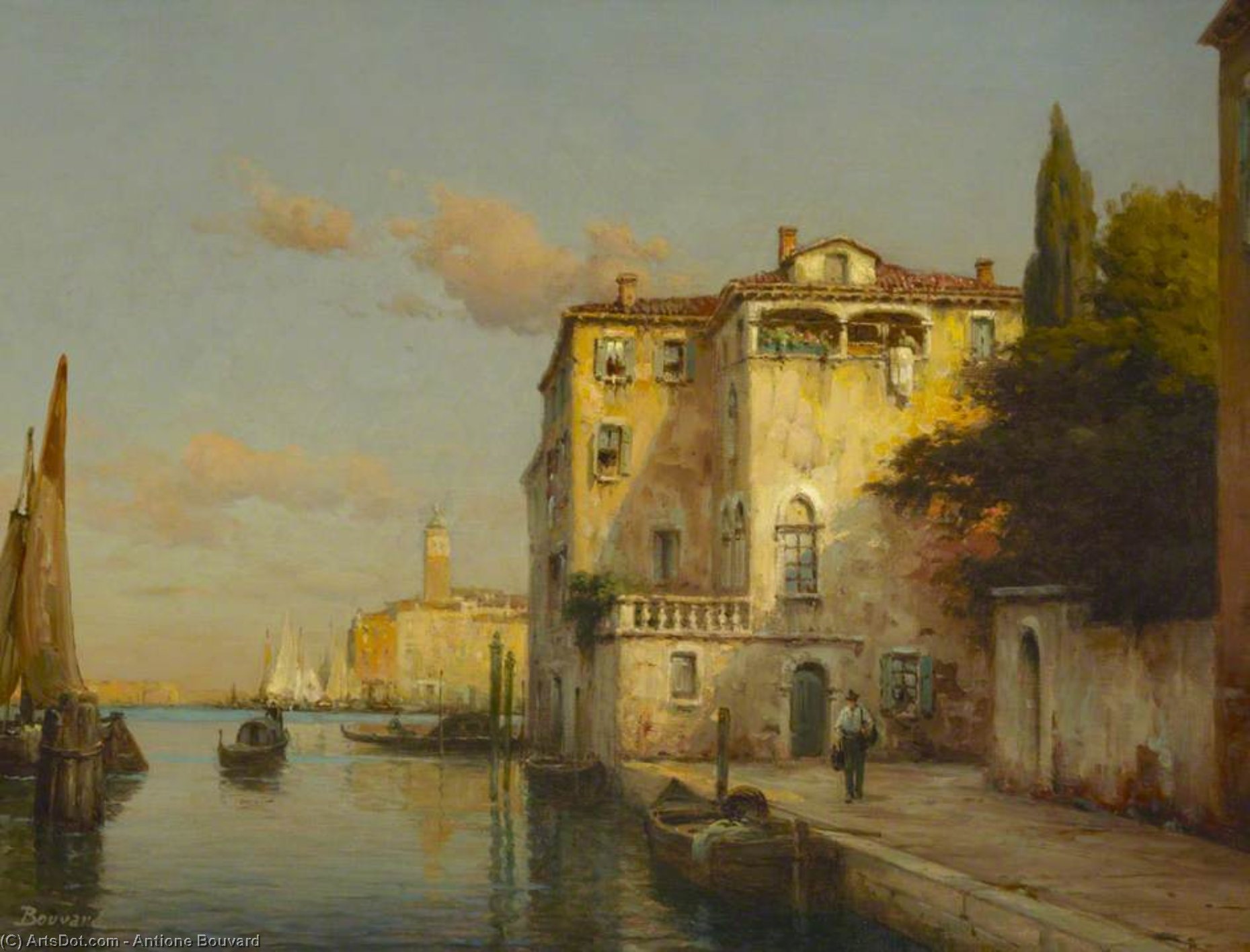 Venetian Canal Scene — Antione Bouvard