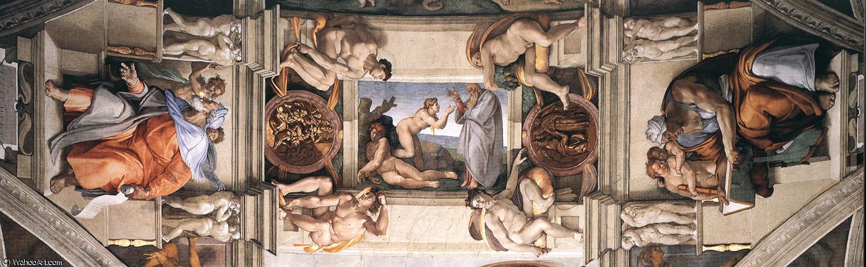 Ceiling Of The Sistine Chapel Detail2 — Michelangelo Buonarroti