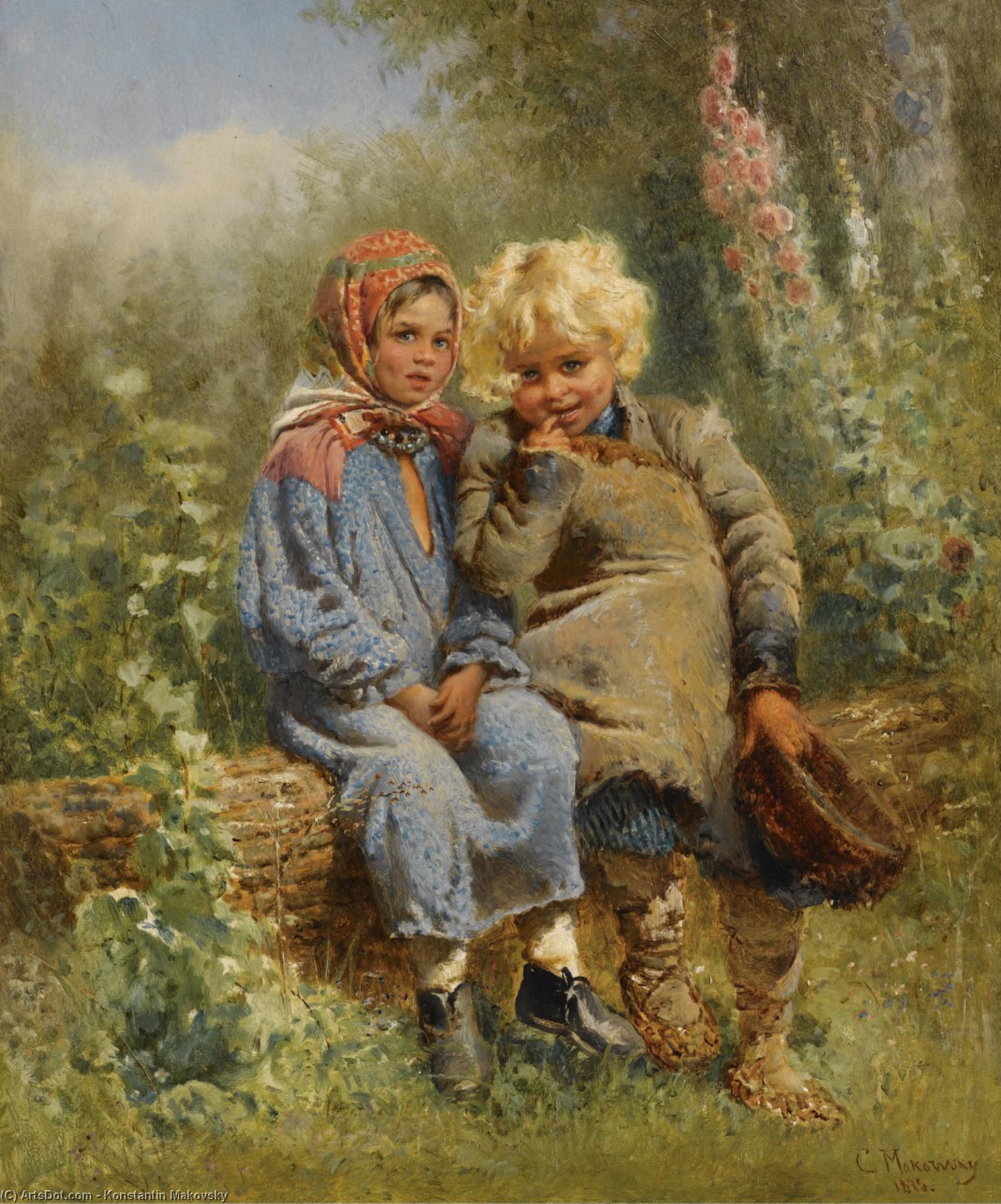 Peasant Children At Rest — Konstantin Yegorovich Makovsky