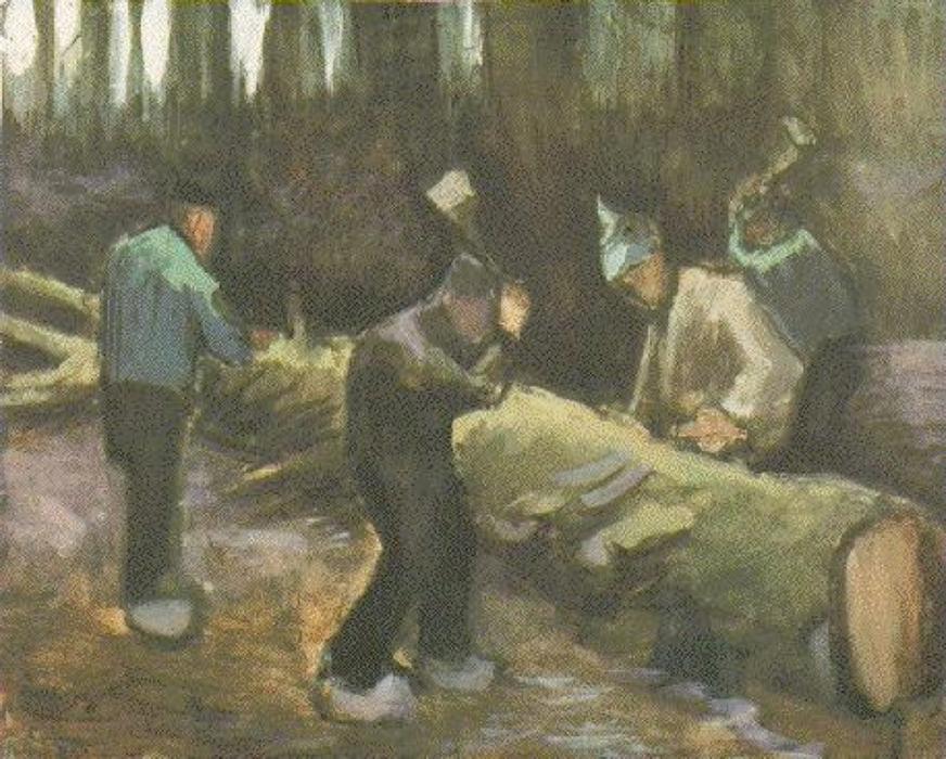 Four Men Cutting Wood — Vincent Willem Van Gogh