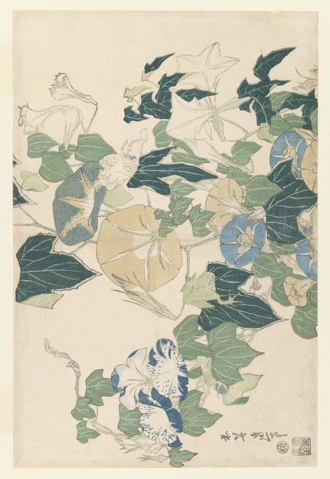 Morning Glories In Flowers And Buds — Katsushika Hokusai