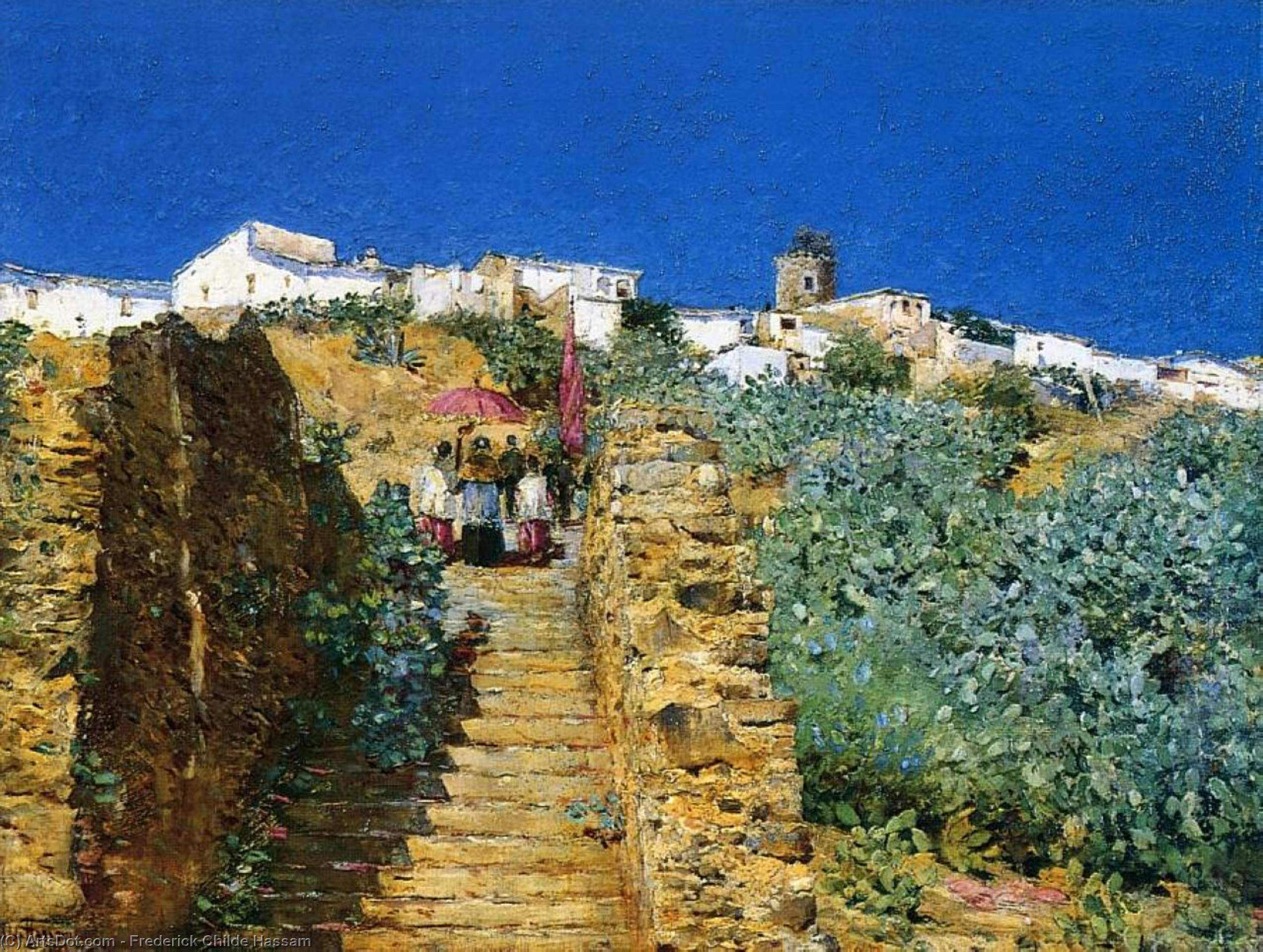 Church Procession, Spanish Steps — Frederick Childe Hassam