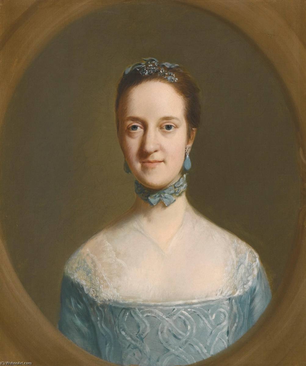 Portrait Of Mrs Elizabeth Edgar, Half Length, Wearing A Blue Dress — Thomas Gainsborough
