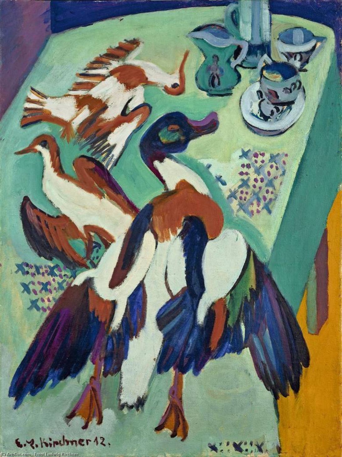 Still Life With Duck And Snipe — Ernst Ludwig Kirchner