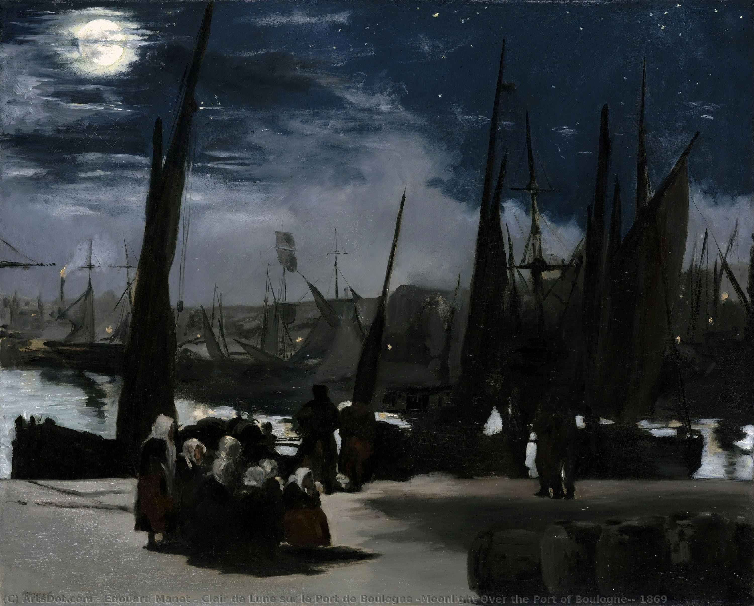 Clair De Lune Sur Le Port De Boulogne (moonlight Over The Port Of Boulogne), 1869 — Édouard Manet