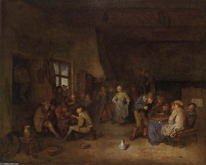 Tavern Interior With Chess Players — Egbert Jaspersz Van Heemskerck