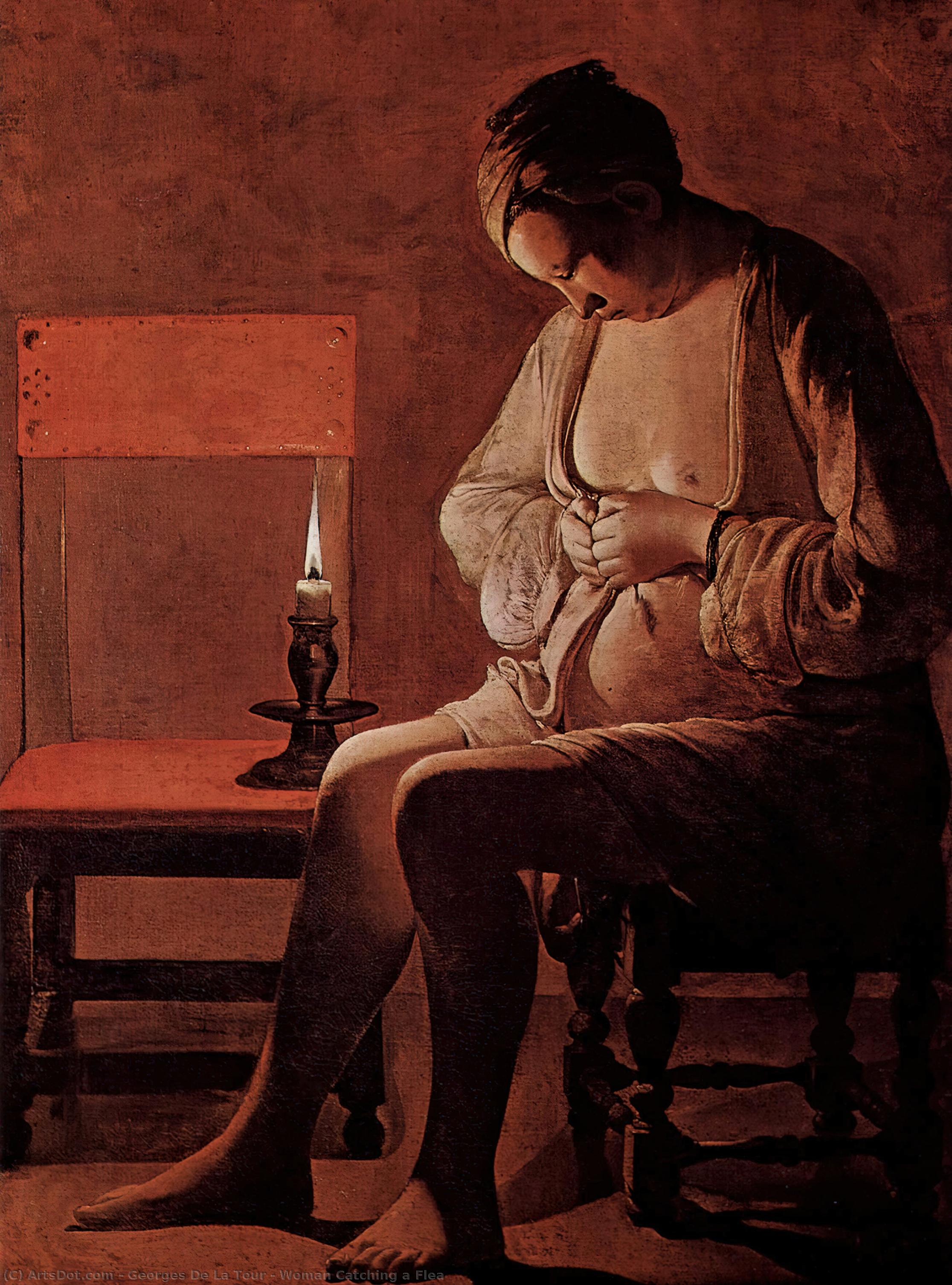 Woman Catching A Flea — Georges De La Tour