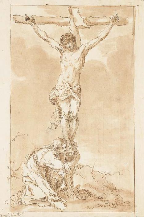 Le Christ En Croix Avec Marie-madeleine — Bartolomé Esteban Murillo