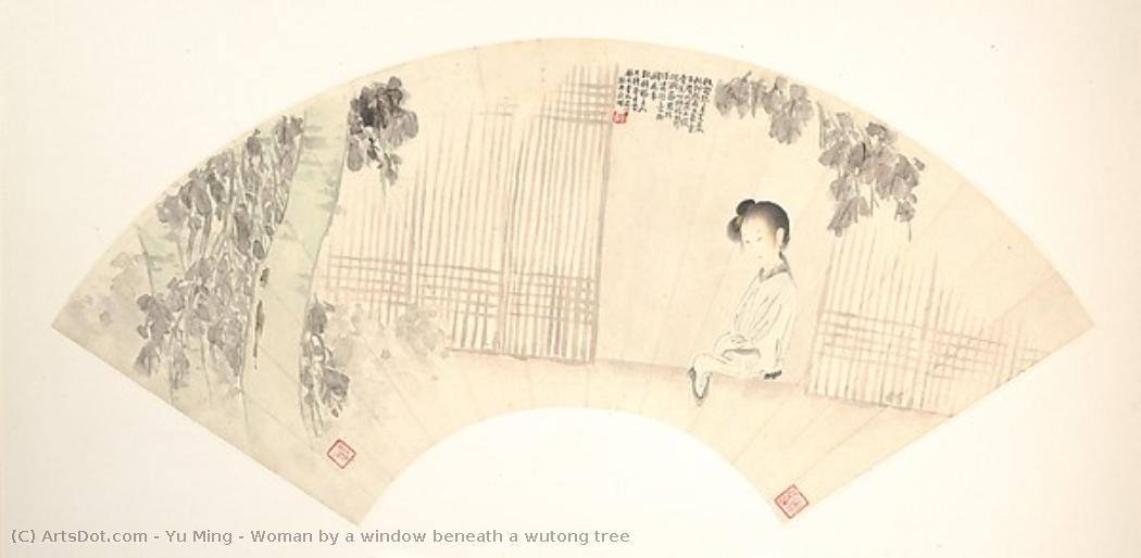 Woman By A Window Beneath A Wutong Tree — Yu Ming