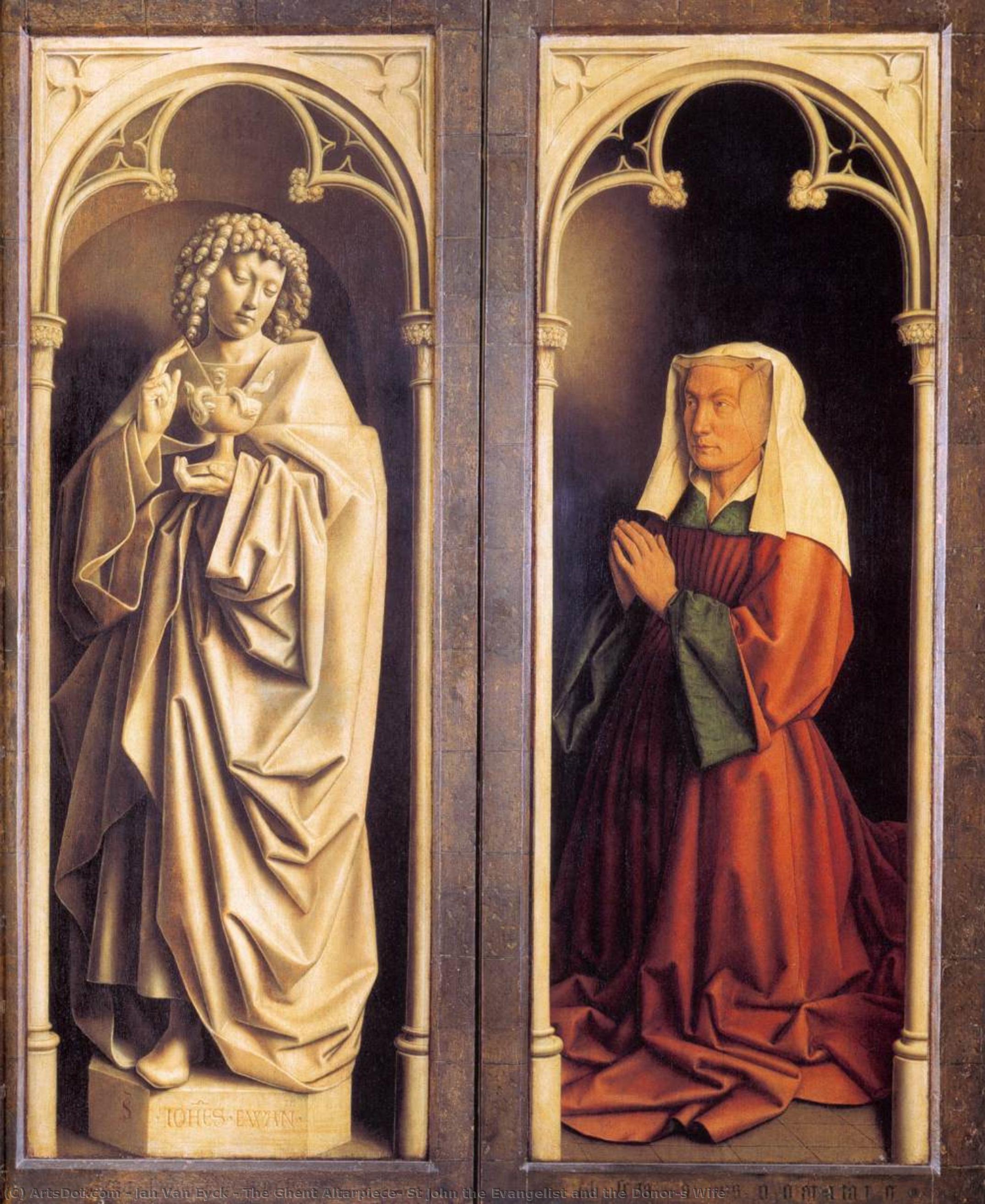 The Ghent Altarpiece: St John The Evangelist And The Donor's Wife — Jan Van Eyck