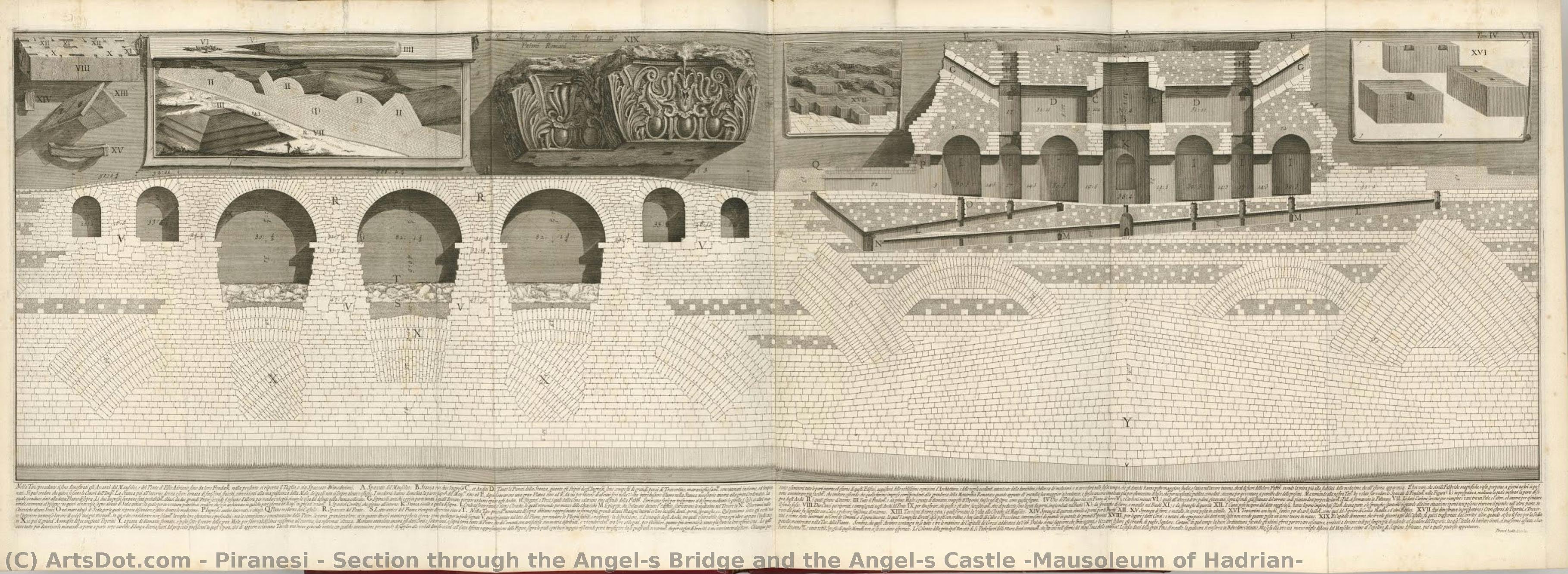 Section Through The Angel’s Bridge And The Angel’s Castle (mausoleum Of Hadrian) — Giovanni Battista Piranesi