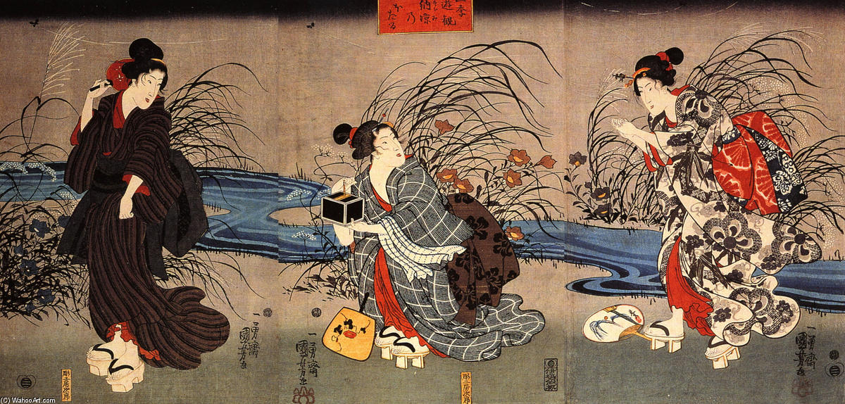 Woman Catching Firefly By A Stream — Utagawa Kuniyoshi
