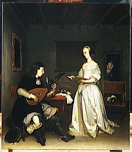 Le Duo Chanteuse Et Joueur De Luth Theorbe — Gerard Ter Borch