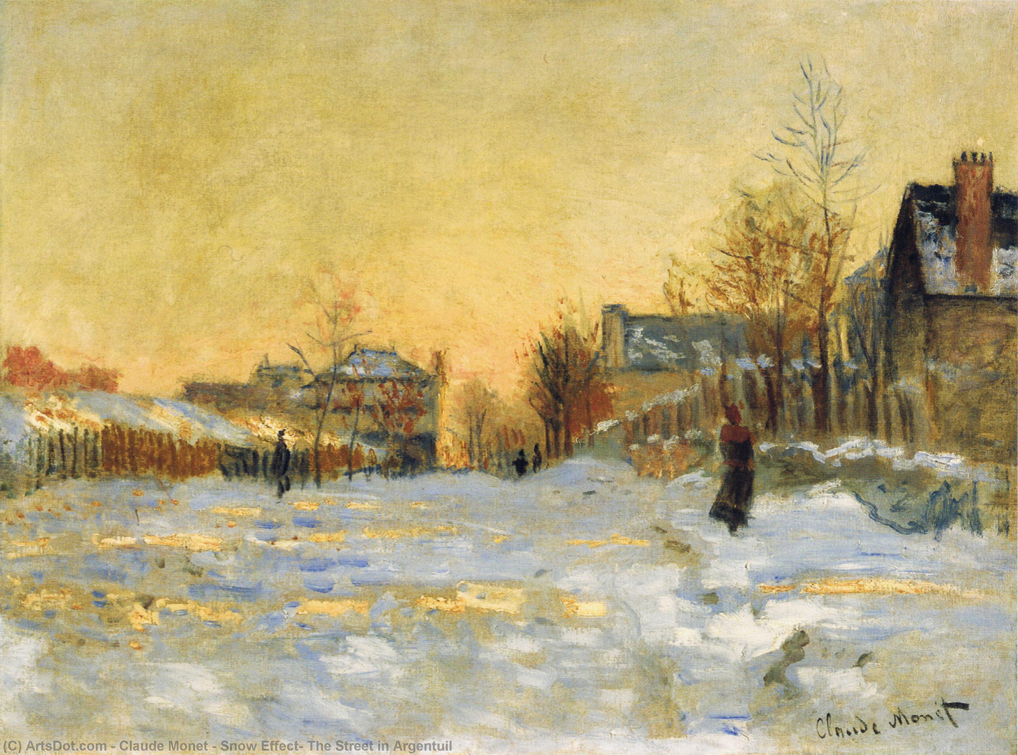 Snow Effect, The Street In Argentuil — Claude Monet