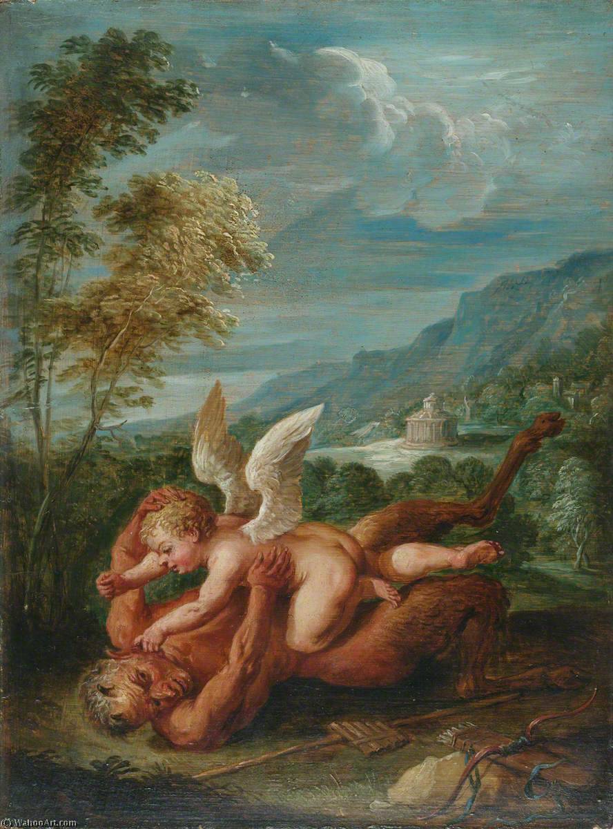 Cupid Overcoming Pan (after Annibale Carracci) — David Teniers The Younger