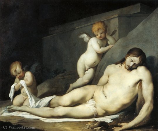 The Dead Christ Mourned By Two Angels — Lubin Baugin