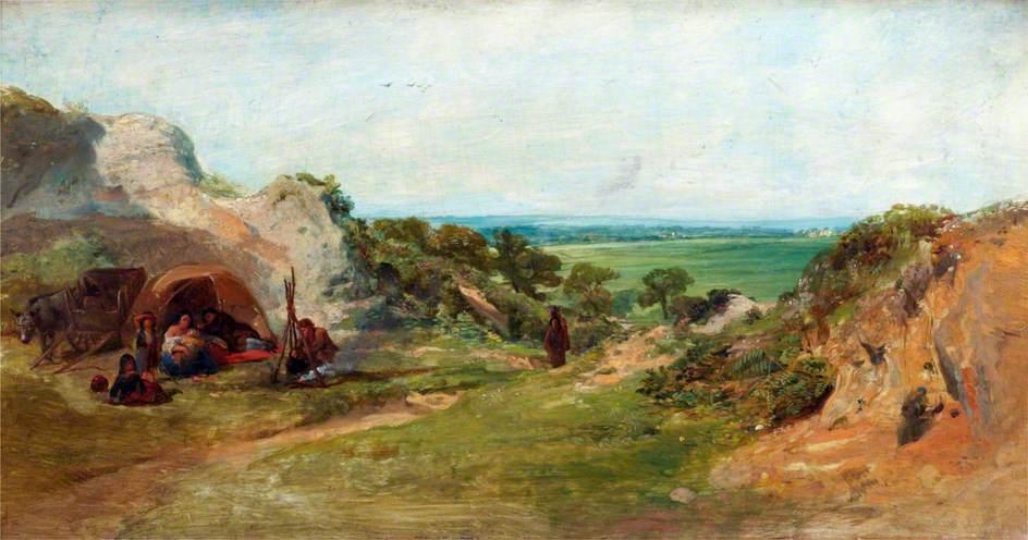 Landscape The Gypsy Camp — Frederick Goodall