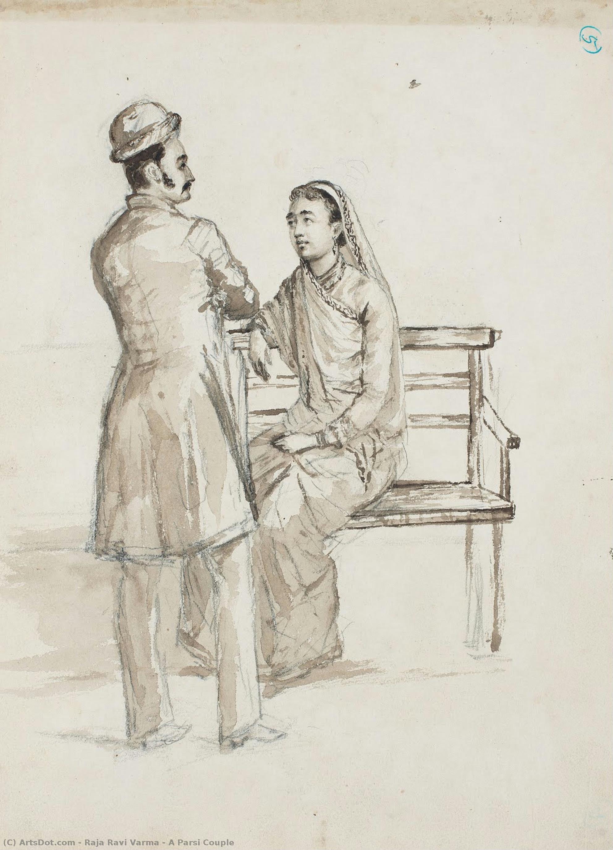 A Parsi Couple — Raja Ravi Varma