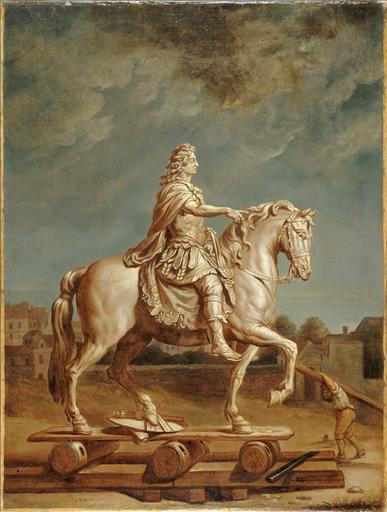 Transport Sur La Place Louis Le Grand (actuelle Place Vendôme) De La Statue De Louis Xiv De Girardon — René Antoine Houasse