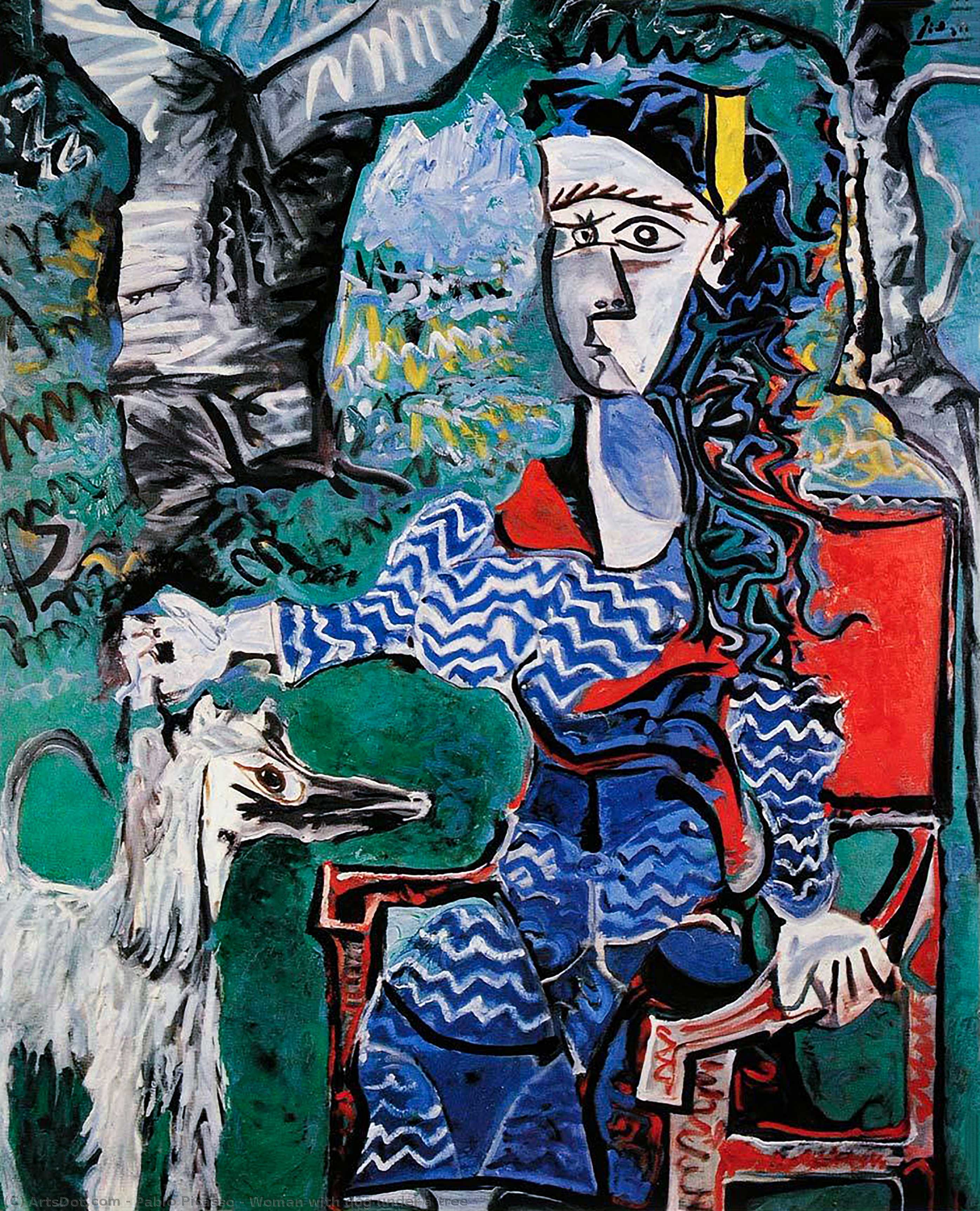 Woman With Dog Under A Tree — Pablo Picasso