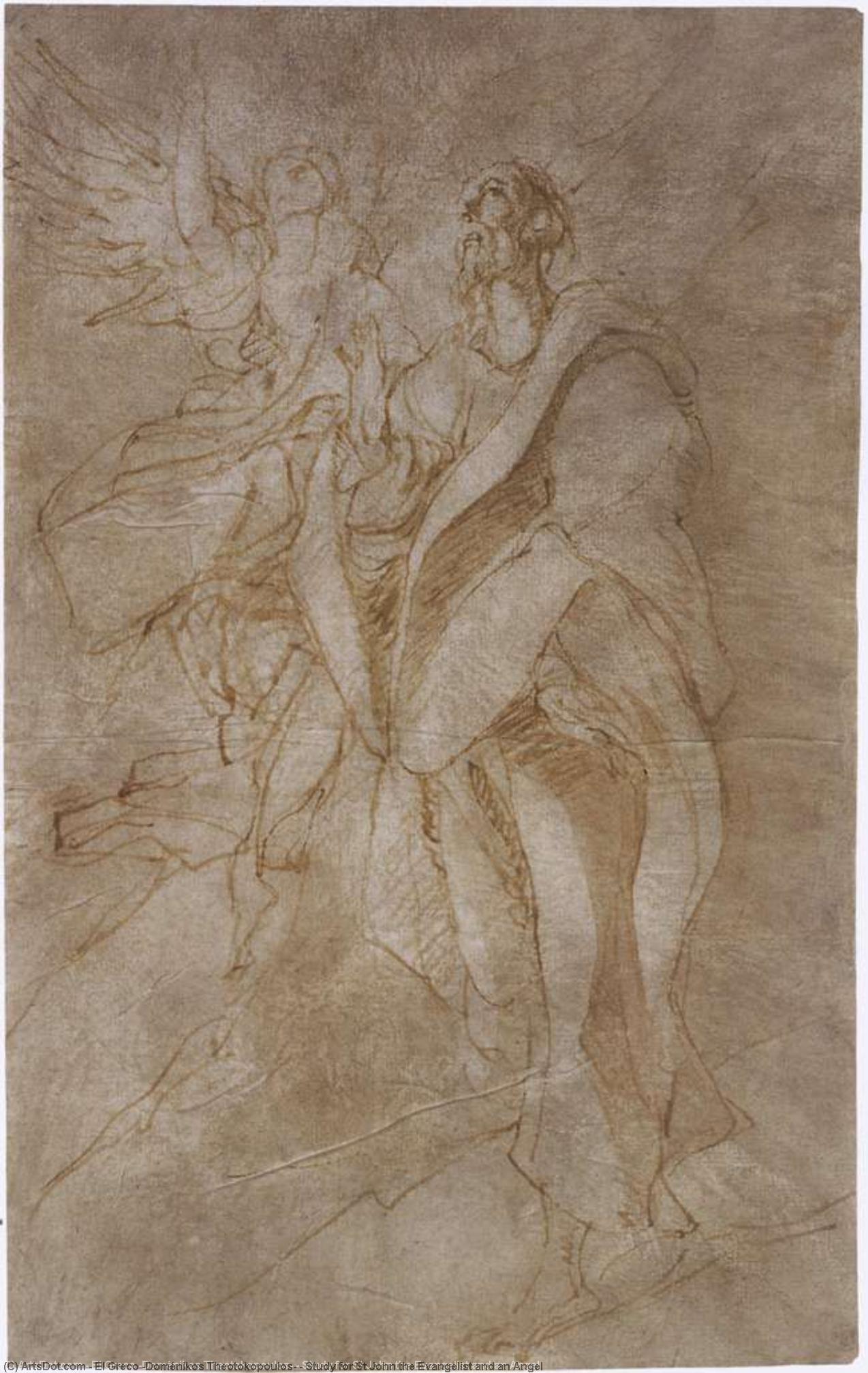 Study For St John The Evangelist And An Angel — El Greco