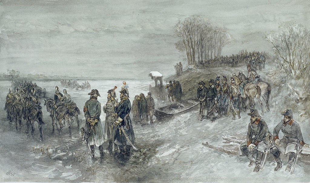 French Troops Cross A Frozen River — Charles Rochussen