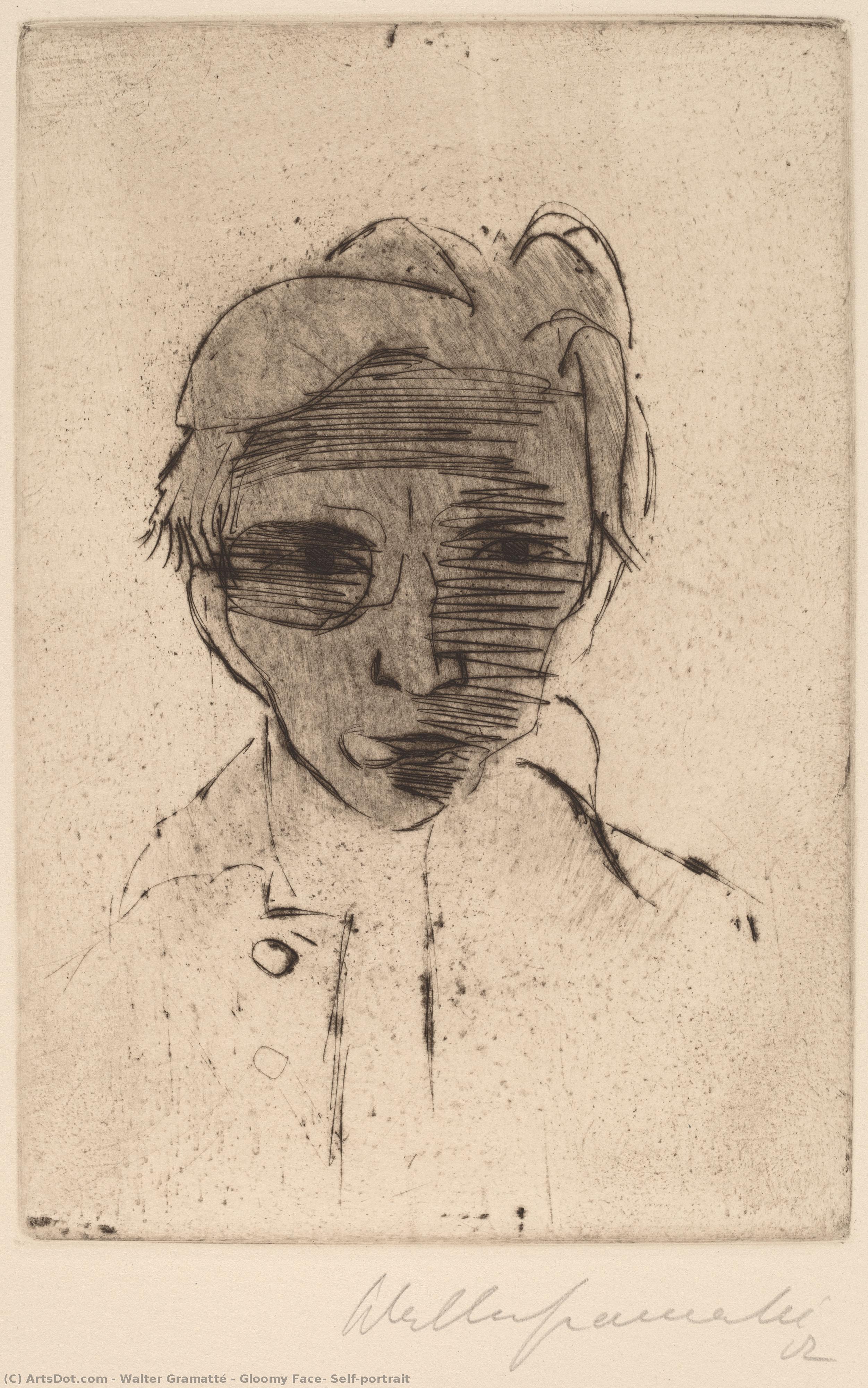 Gloomy Face, Self-portrait — Walter Gramatté