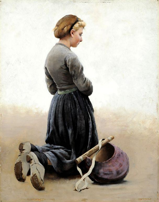 Girl Kneeling — August Wilhelm Nikolaus Hagborg
