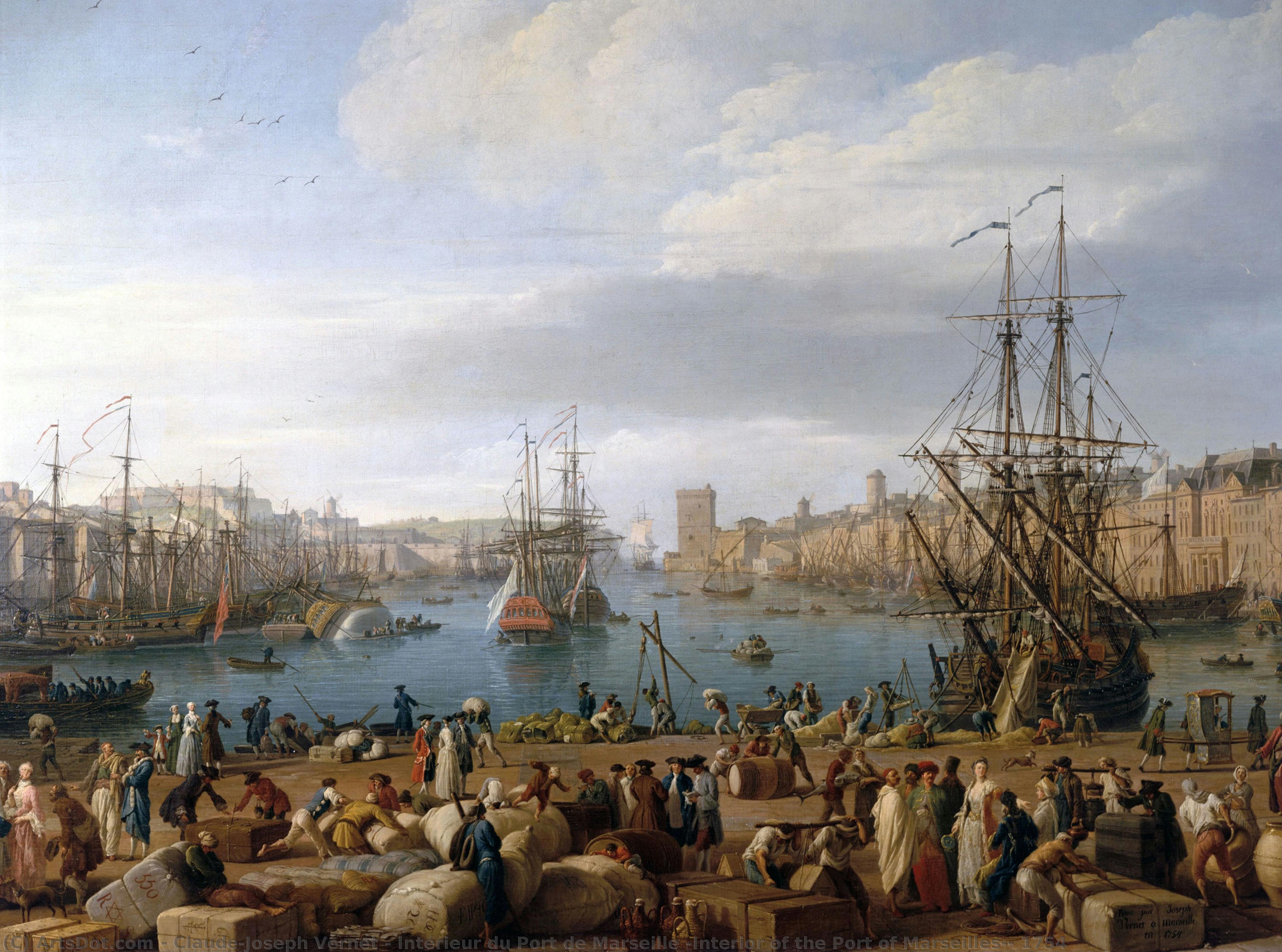 Intérieur Du Port De Marseille (interior Of The Port Of Marseilles), 1754 — Claude-joseph Vernet