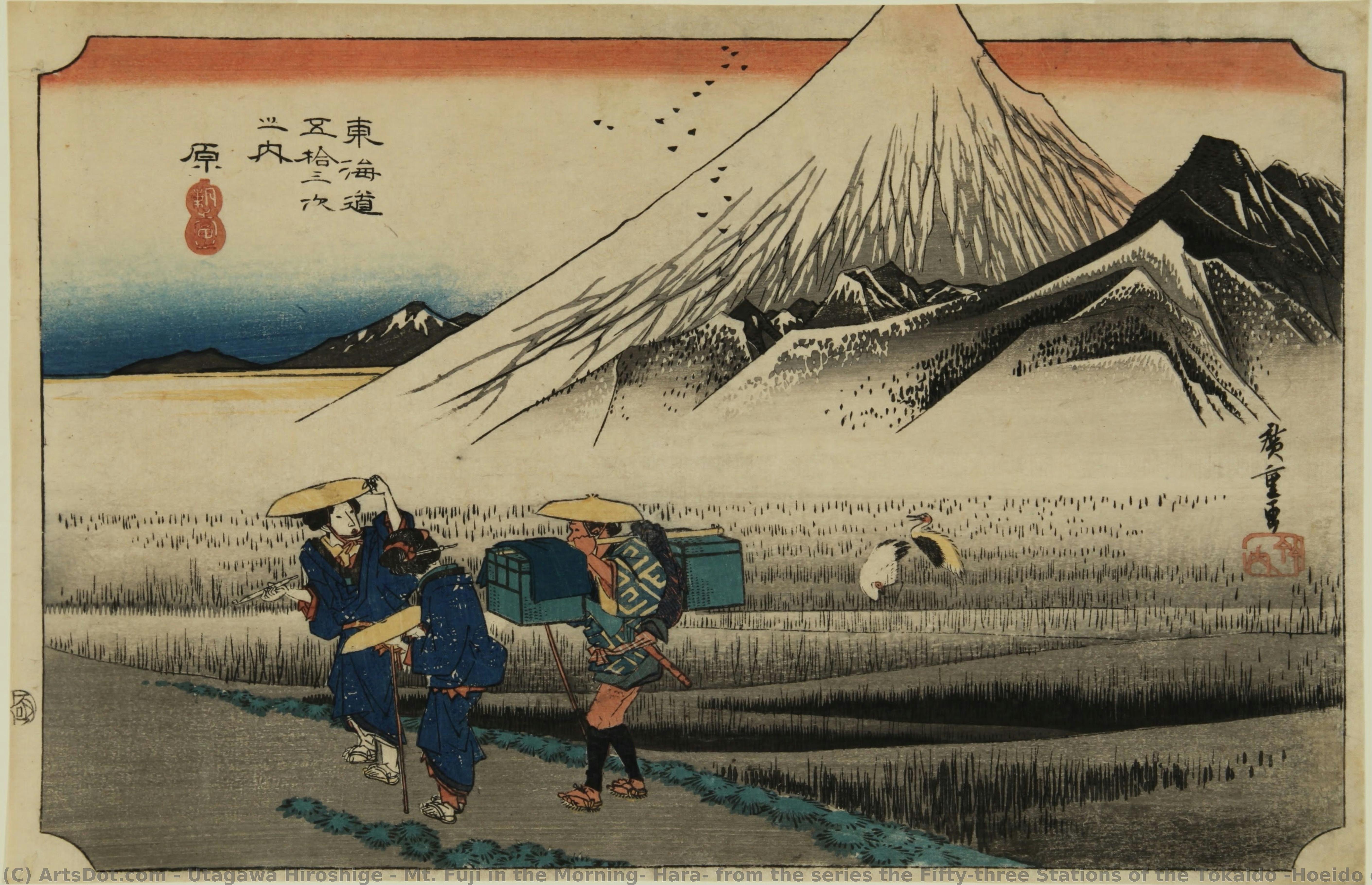 Mt. Fuji In The Morning, Hara, From The Series The Fifty-three Stations Of The Tokaido (hoeido Edition) — Utagawa Hiroshige