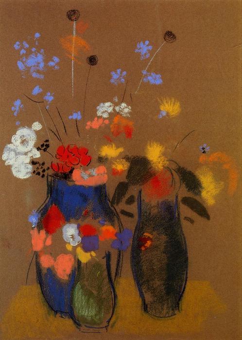 Three Vases Of Flowers — Odilon Redon