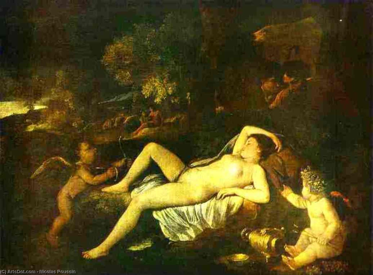 The Sleeping Venus And Cupid — Nicolas Poussin