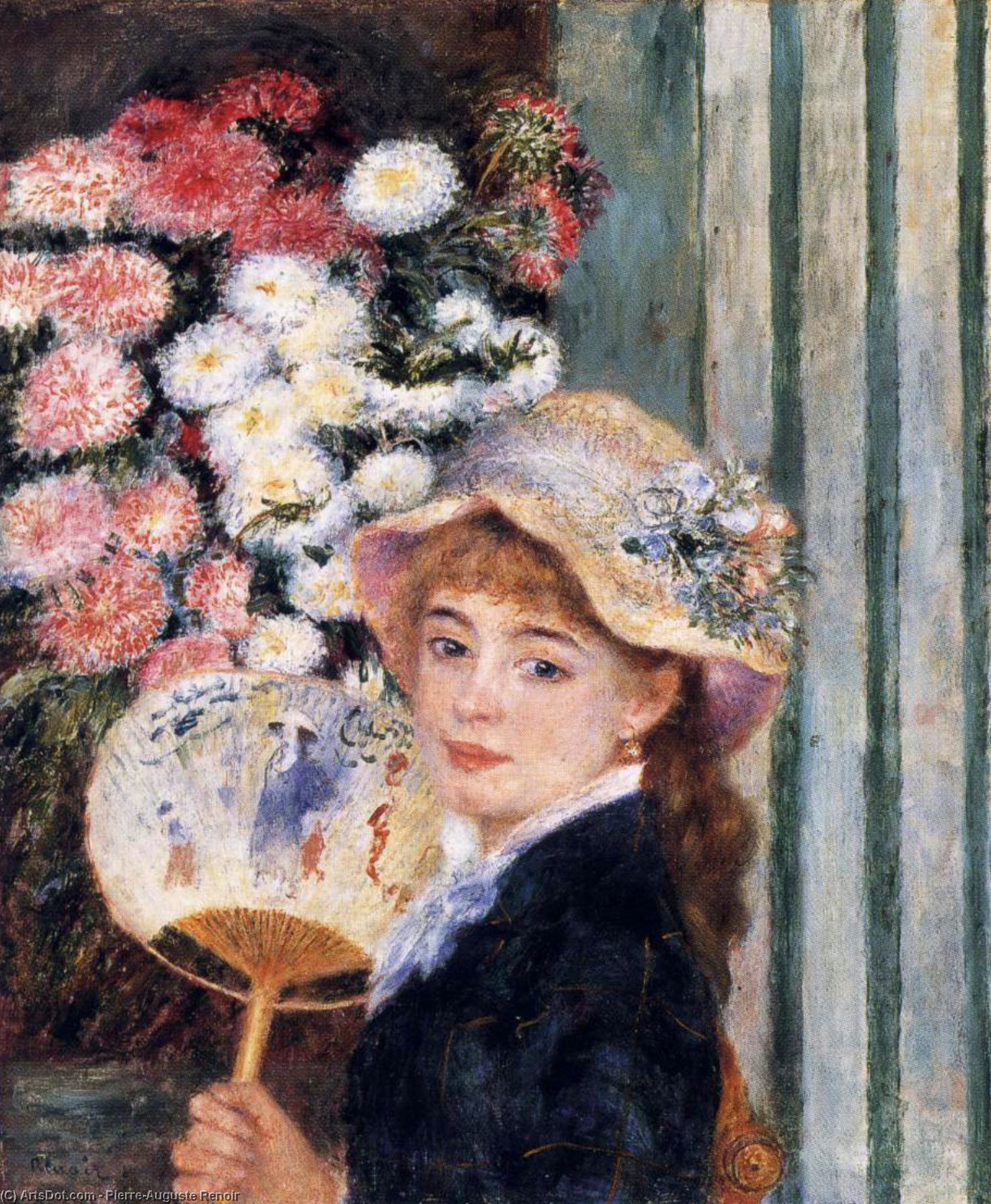 Girl With Fan — Pierre-auguste Renoir