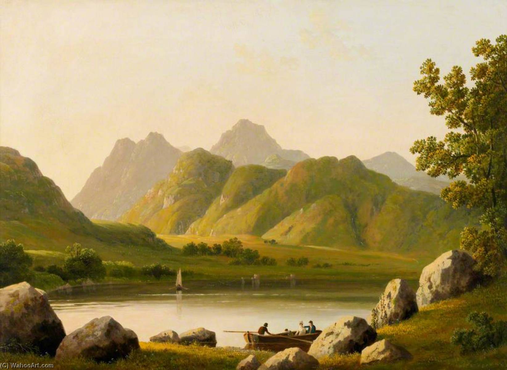 Scene In The Lake District (probably The Langdale Pikes From Blea Tarn) — George Frederick Buchanan