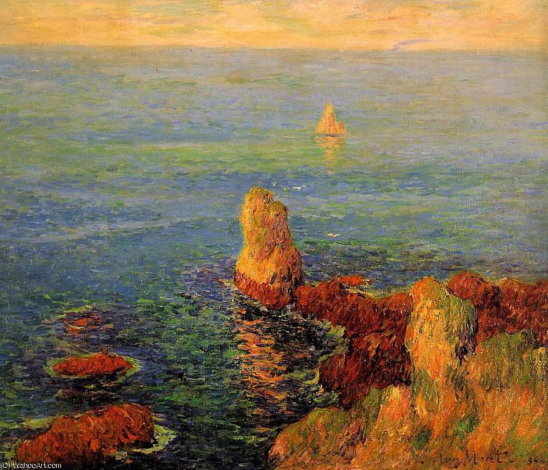 Calm Sea At Lile De Groux — Henri Moret