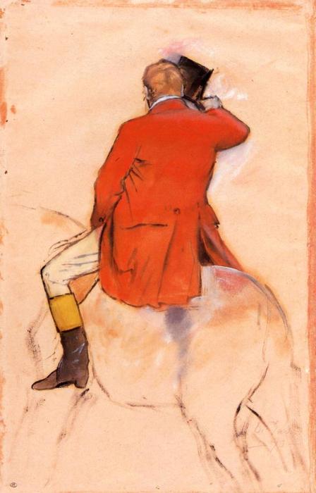 Rider In A Red Coat — Edgar Degas