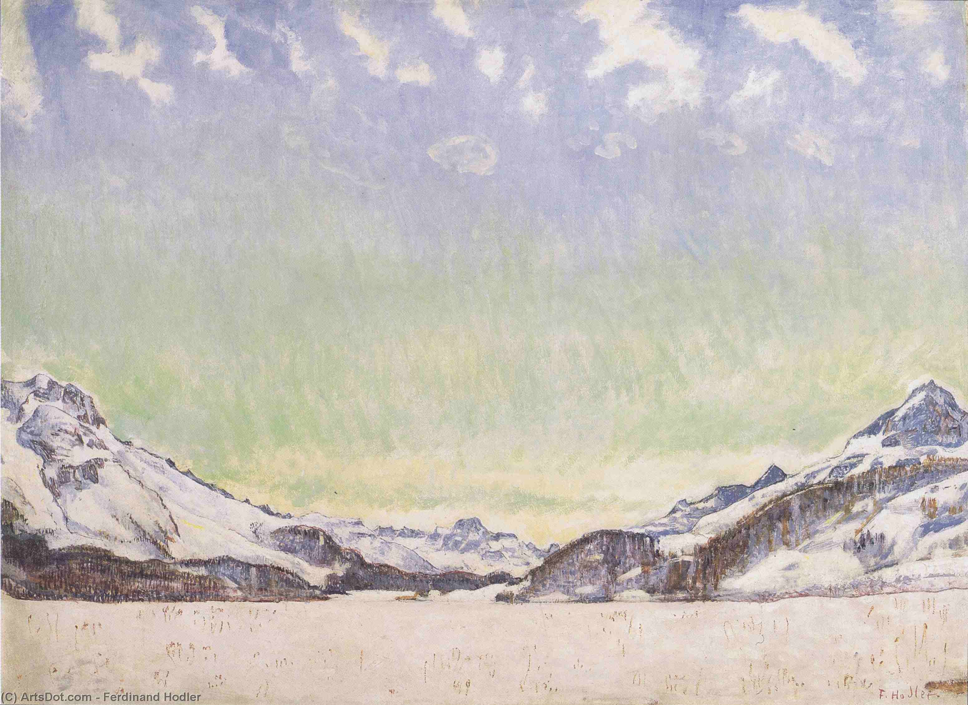 The Grammont In The Morning Sun — Ferdinand Hodler