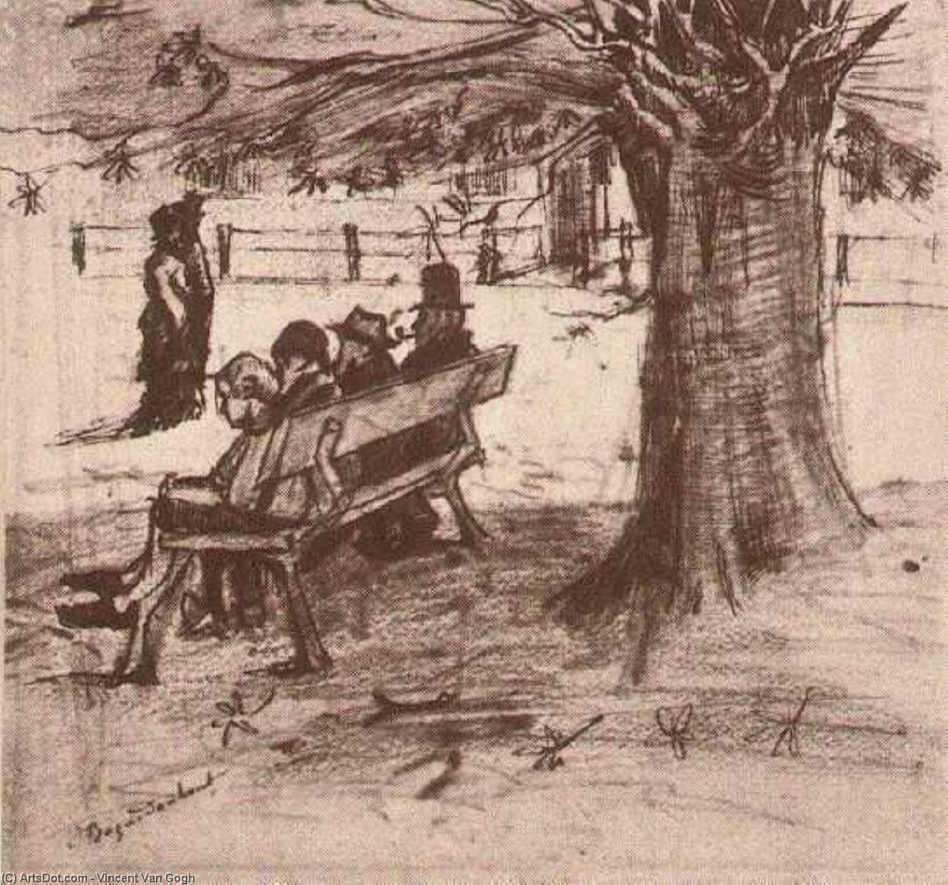 Bench With Four Persons — Vincent Willem Van Gogh