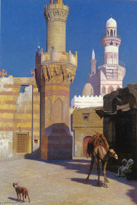 Une Journee Chaud Au Caire (devant La Mosquee) — Jean-léon Gérôme