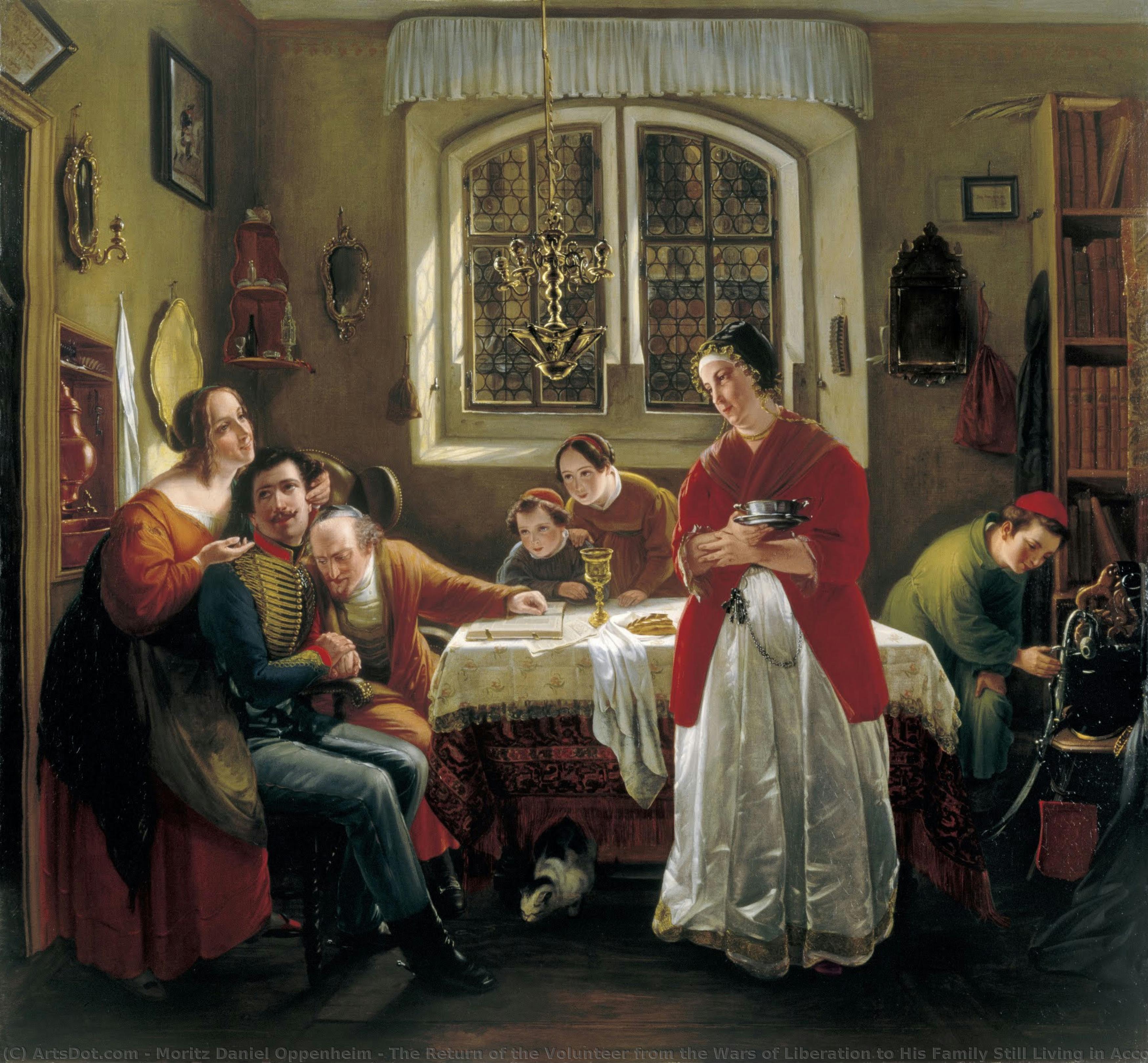 The Return Of The Volunteer From The Wars Of Liberation To His Family Still Living In Accordance With Old Customs (die Heimkehr Des Freiwilligen Aus Den Befreiungskriegen Zu Den Nach Alter Sitte Lebenden Seinen) — Moritz Daniel Oppenheim