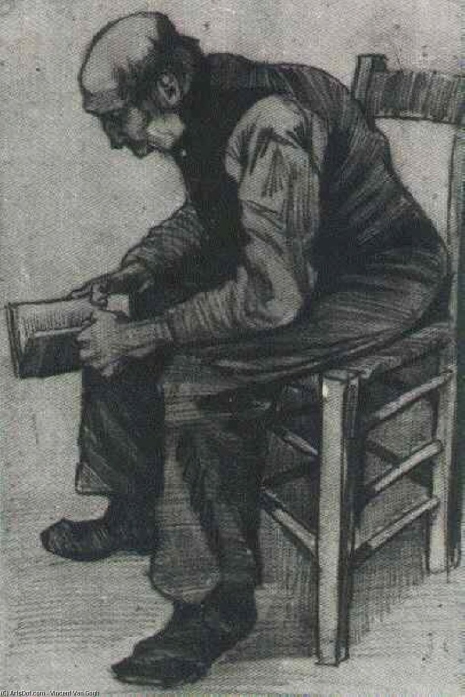 Man, Sitting, Reading A Book — Vincent Willem Van Gogh