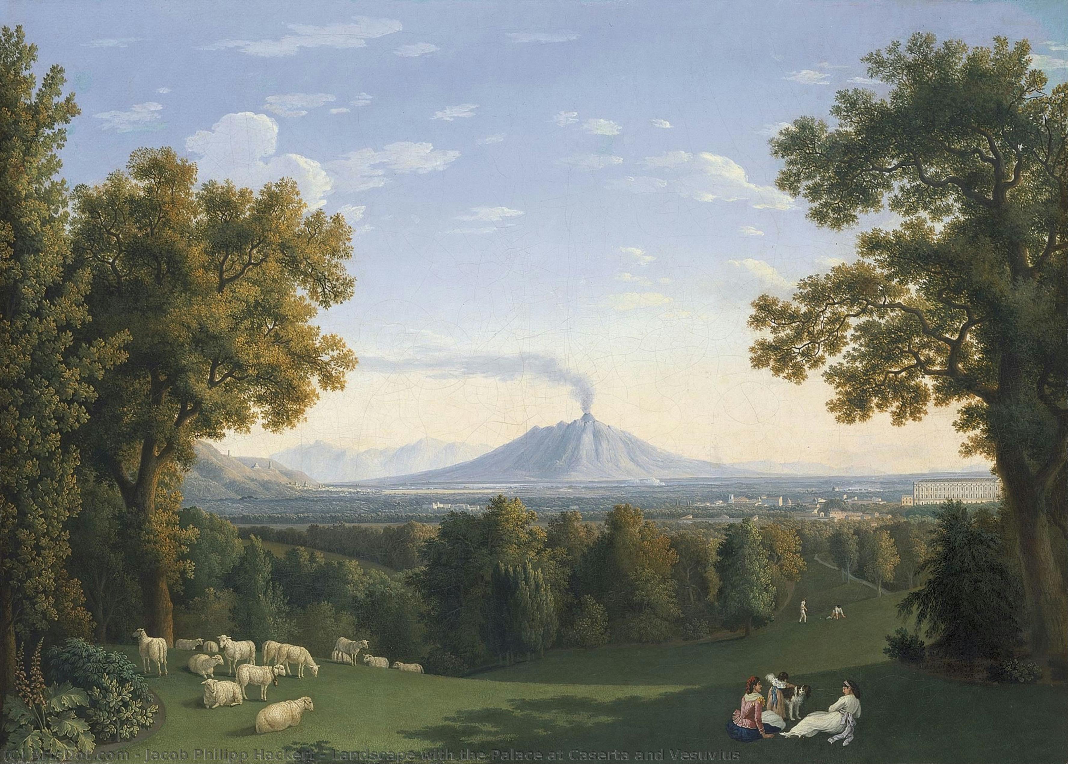 Landscape With The Palace At Caserta And Vesuvius — Jacob Philippe Hackert