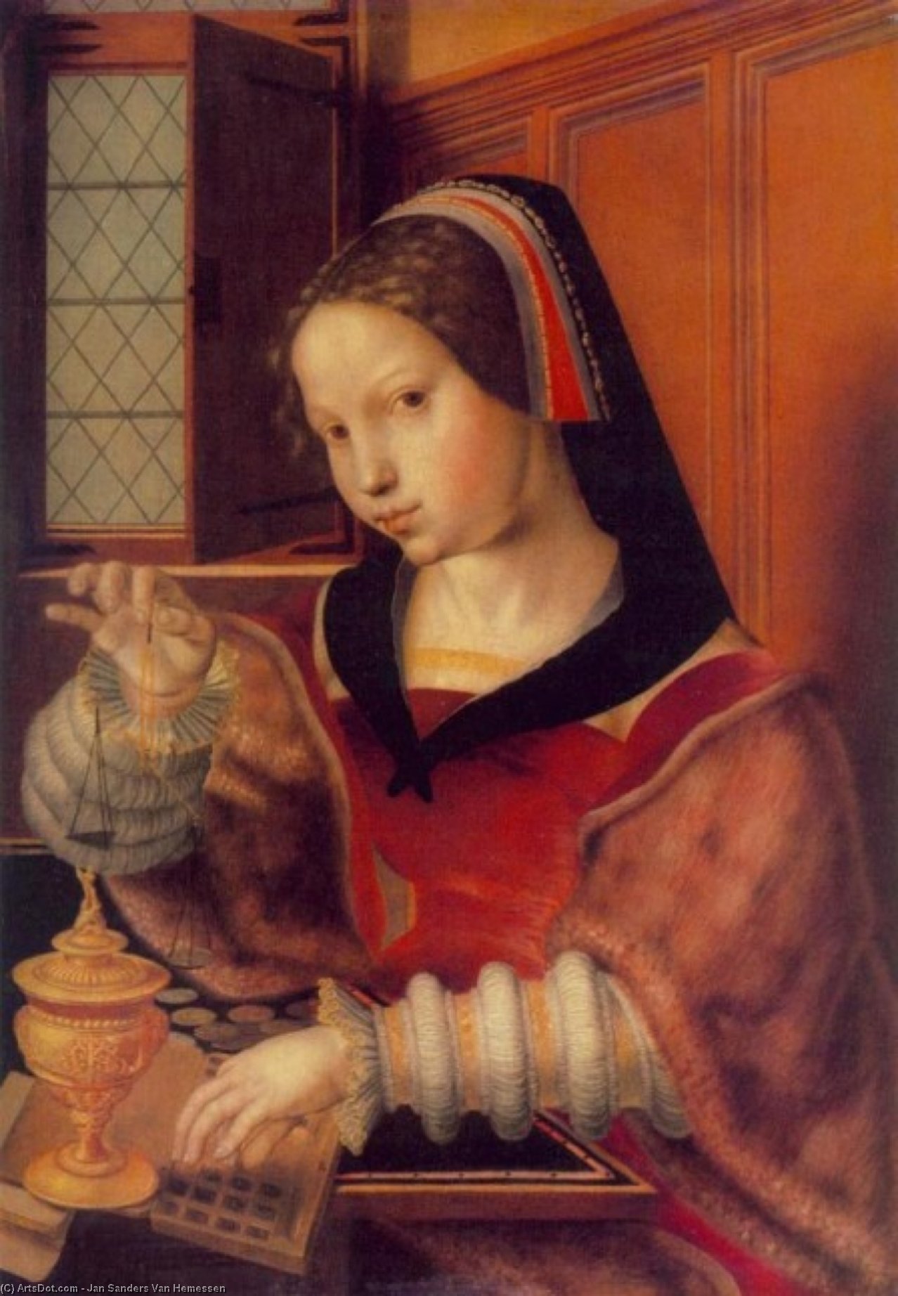 Woman Weighing Gold — Jan Sanders Van Hemessen