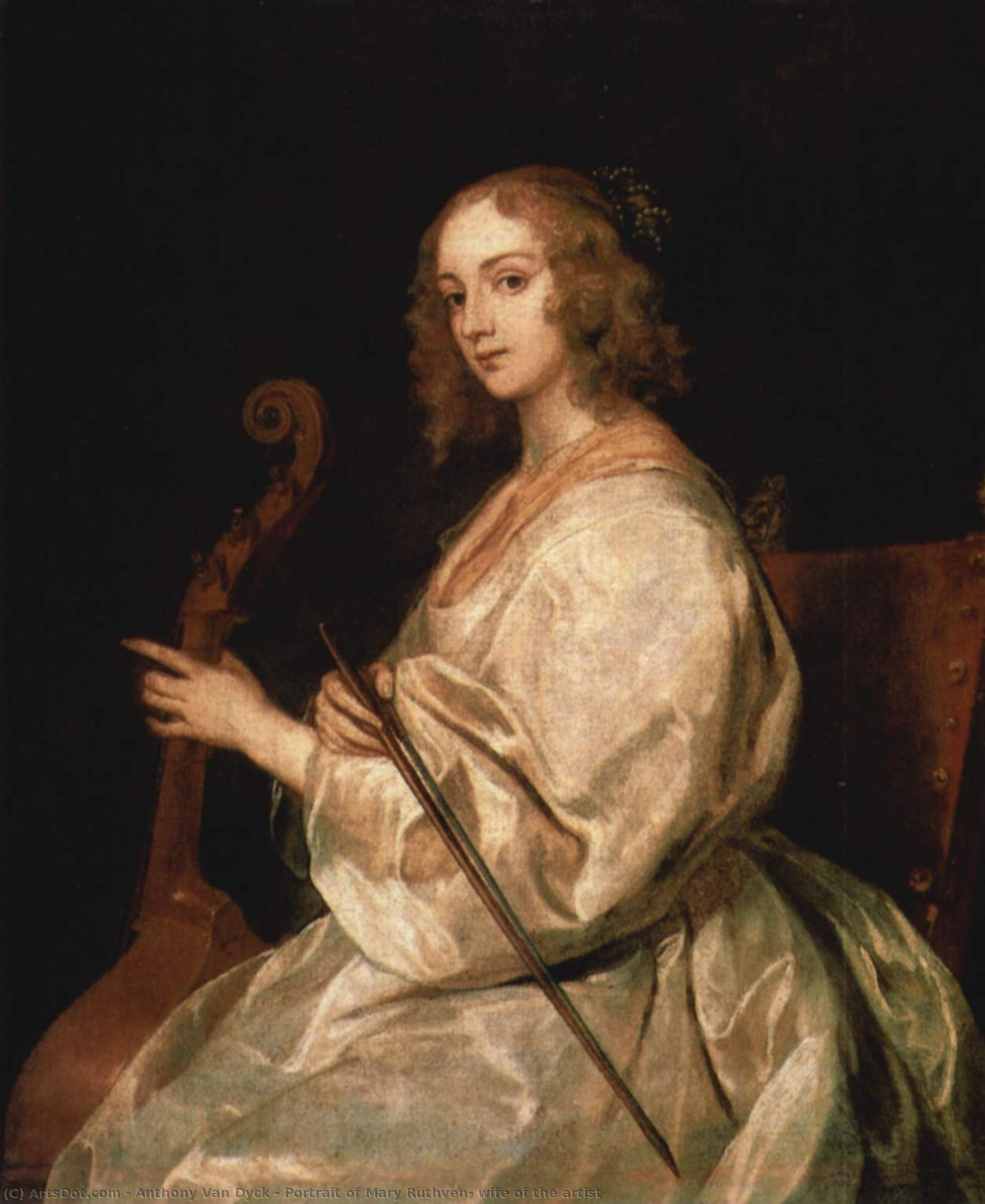 Portrait Of Mary Ruthven, Wife Of The Artist — Sir Anthony Van Dyck