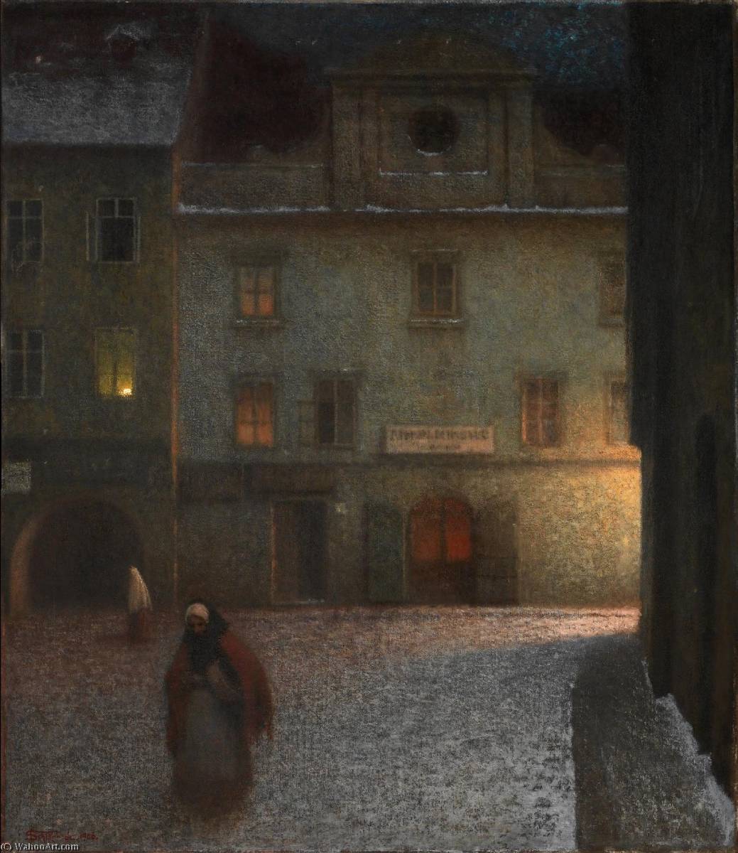 Evening Street — Jakub Schikaneder