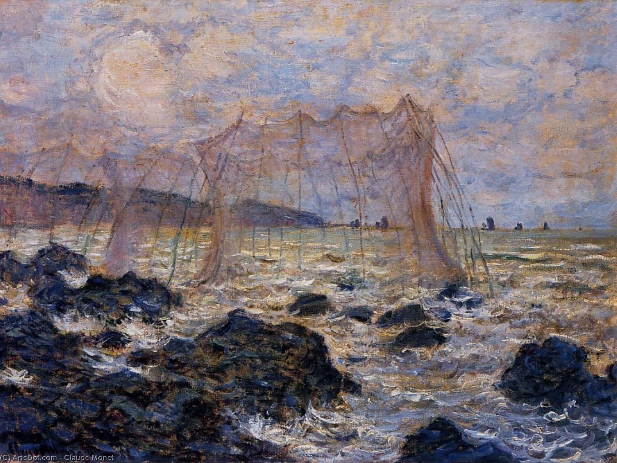 Fishing Nets At Pourville — Claude Monet