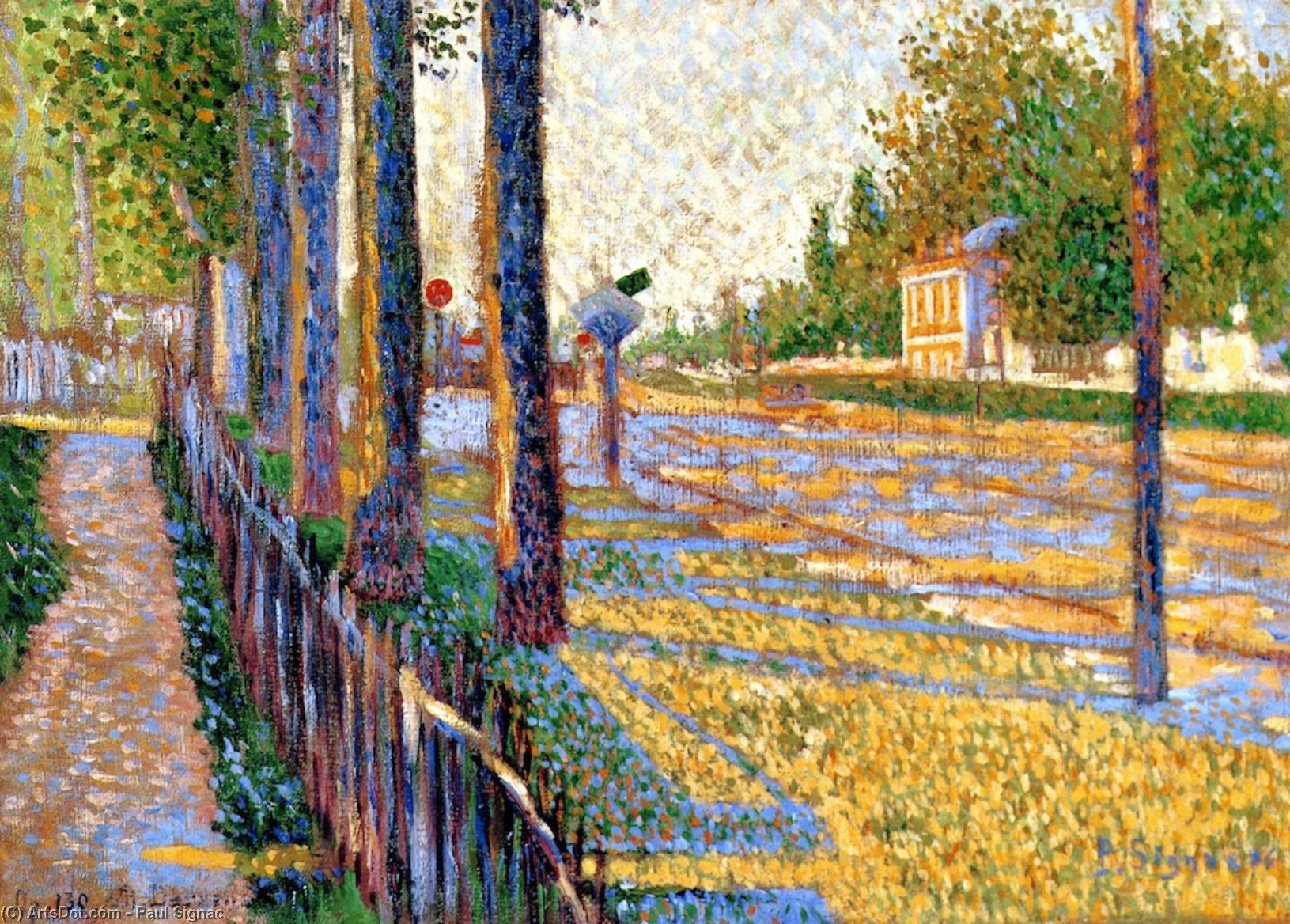 The Junction At Bois-columbes — Paul Signac